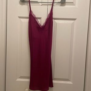 Victoria’s Secret Plum colored silk slip, size med, never worn, tags attached